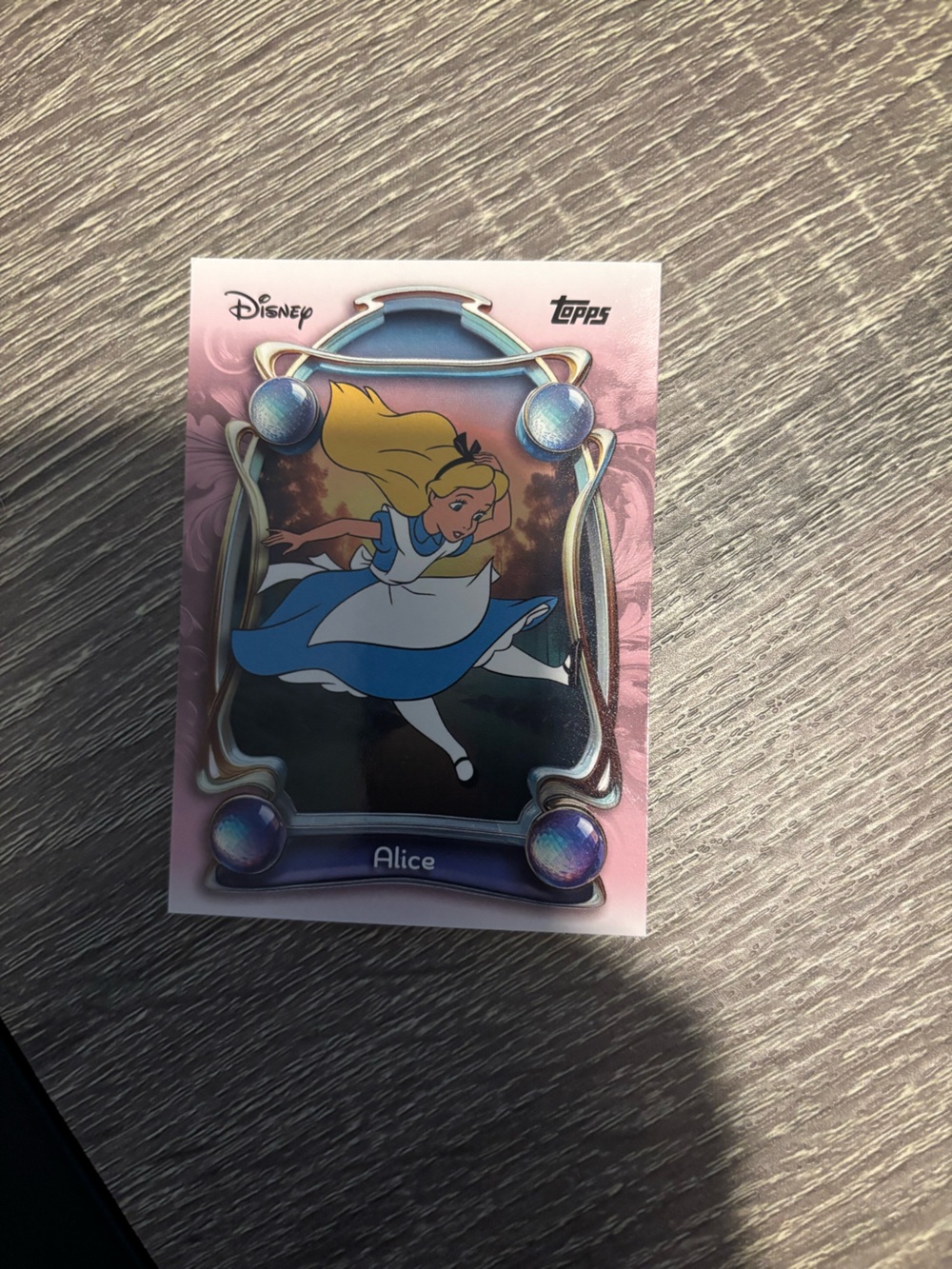 Topps Disney Alice Card with Blue and Pink Accents